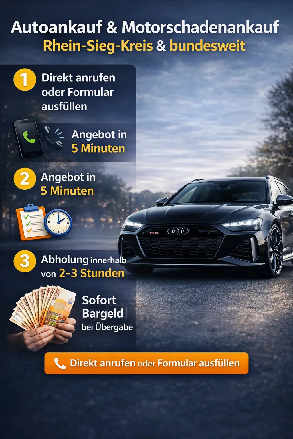 Autoankauf auch mit Motorschaden