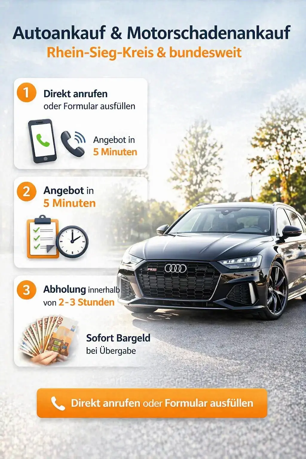 Autoankauf auch mit Motorschaden in NRW und bundesweit